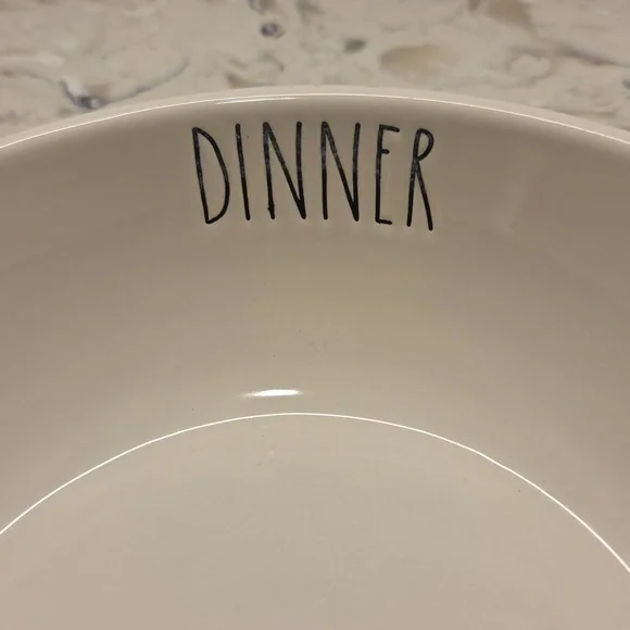 Rae Dunn Cream Dinner Bowl Pet Dog 8inch - Picture 2 of 7